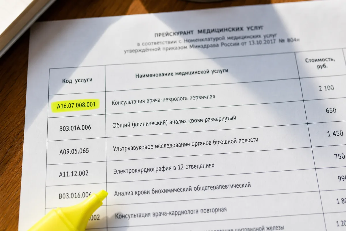 Сравнение цен в клиниках по кодам услуг и квалификации врачей